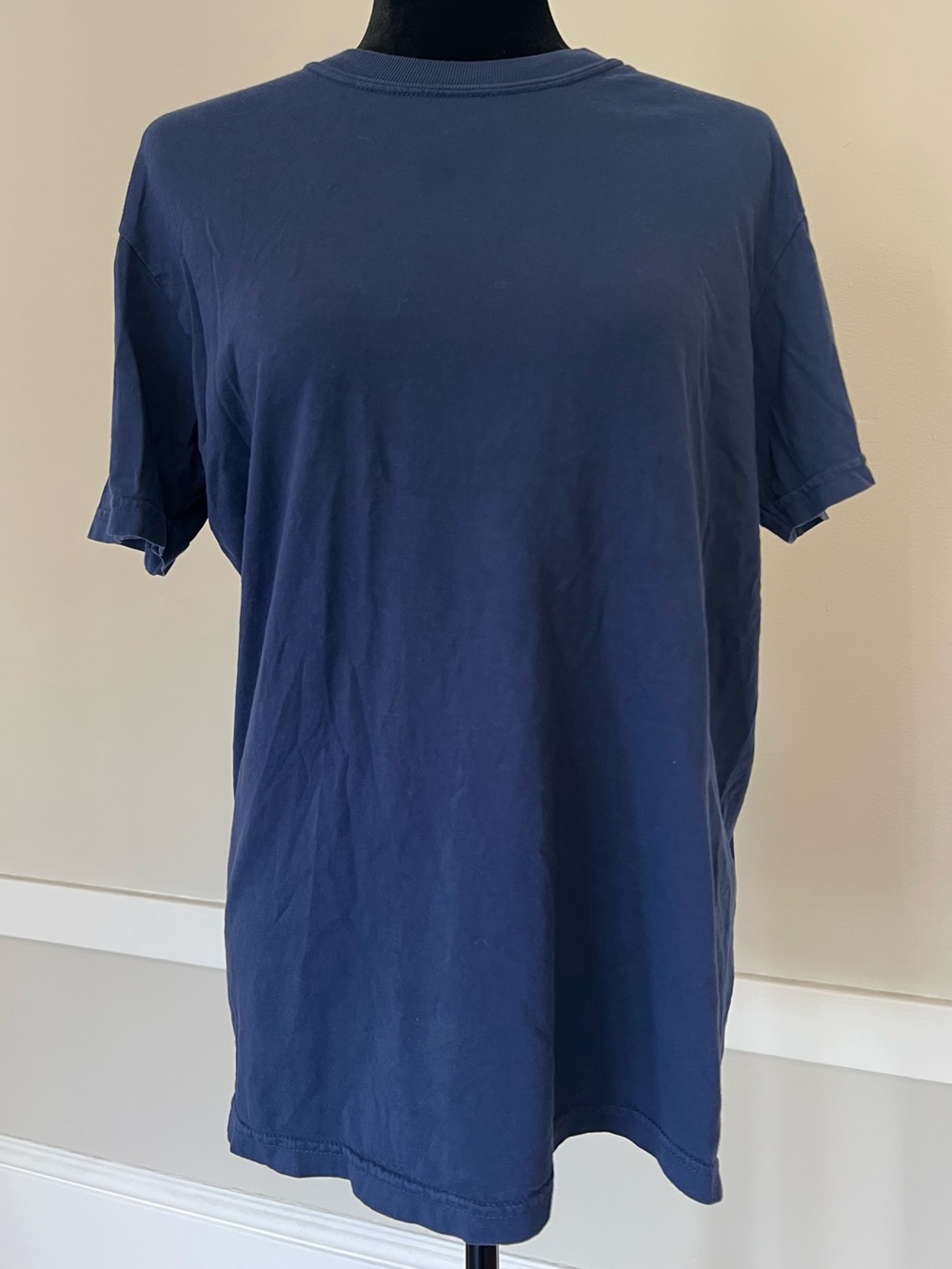 Comfort Colors Plain Navy Blue Short Sleeve Crewneck Tee Shirt Sz M 100% Cotton
